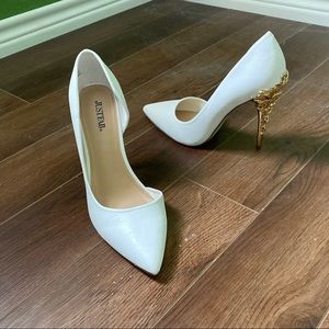 White JUSTFAB Heels